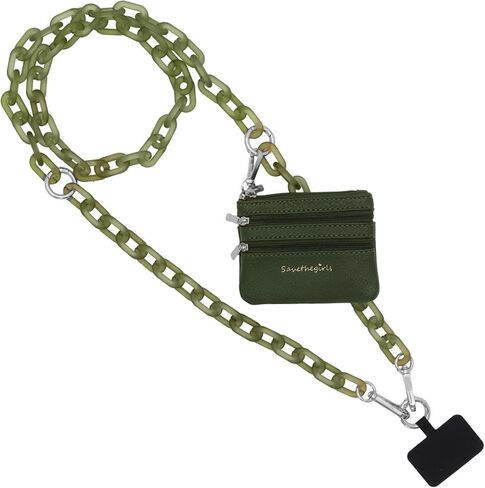 Clip & Go Phone Chain and Pouch (Hot Pink - Pink Pouch) – Stylish Phone Holder with Wallet, Hands-Free Carrying and Adjustable Crossbody Chain in Saudi Arabia