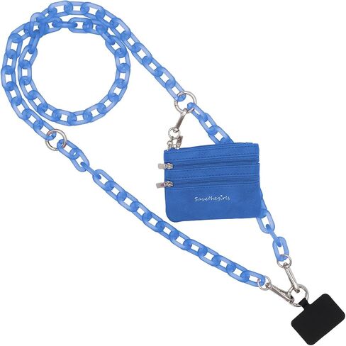 Clip & Go Phone Chain and Pouch (Hot Pink - Pink Pouch) – Stylish Phone Holder with Wallet, Hands-Free Carrying and Adjustable Crossbody Chain in Saudi Arabia