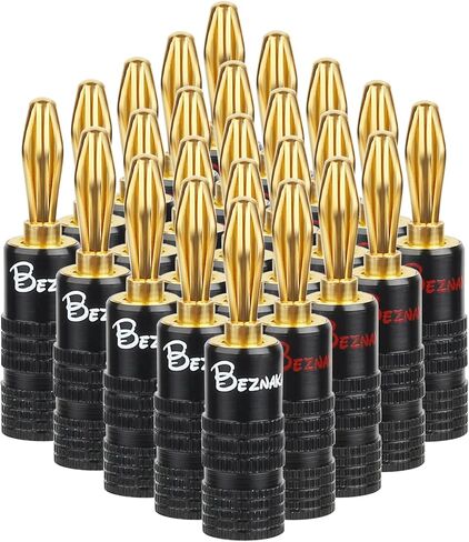 سدادات الموز مع مجموعة براغي مزدوجة وغطاء ألومنيوم أسود، 12 زوجًا/24 قطعة in Kuwait