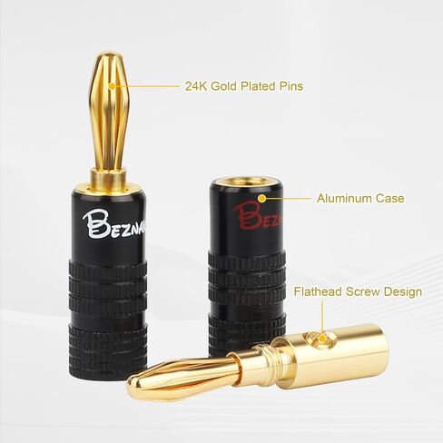 سدادات الموز مع مجموعة براغي مزدوجة وغطاء ألومنيوم أسود، 12 زوجًا/24 قطعة in Kuwait