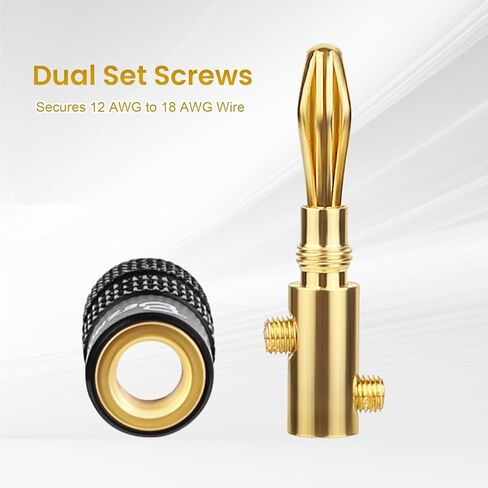 سدادات الموز مع مجموعة براغي مزدوجة وغطاء ألومنيوم أسود، 12 زوجًا/24 قطعة in Kuwait