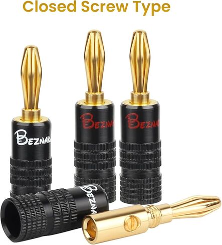 سدادات الموز مع مجموعة براغي مزدوجة وغطاء ألومنيوم أسود، 12 زوجًا/24 قطعة in Kuwait