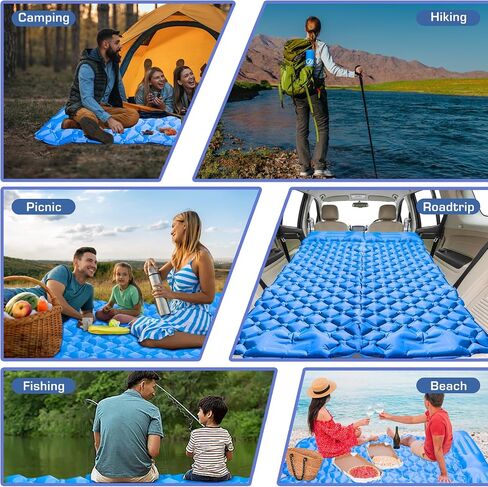 Self Inflating Sleeping Pad for Camping, Ultralight Backpacking Sleeping Mat with Built-in Foot Pump and Pillow, Lightweight Camping Air Mattress, Ideal for Travel, Hiking, and Tents(Green) in Saudi Arabia