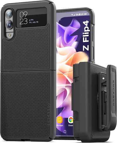 Encased Belt Case for Samsung Galaxy Z Flip 6 with Holster Clip (Z-Flip6 2024 Release) DuraClip Series, Black in Saudi Arabia