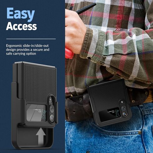 Encased Belt Case for Samsung Galaxy Z Flip 6 with Holster Clip (Z-Flip6 2024 Release) DuraClip Series, Black in Saudi Arabia