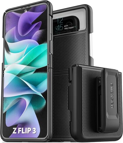 Encased Belt Case for Samsung Galaxy Z Flip 6 with Holster Clip (Z-Flip6 2024 Release) DuraClip Series, Black in Saudi Arabia