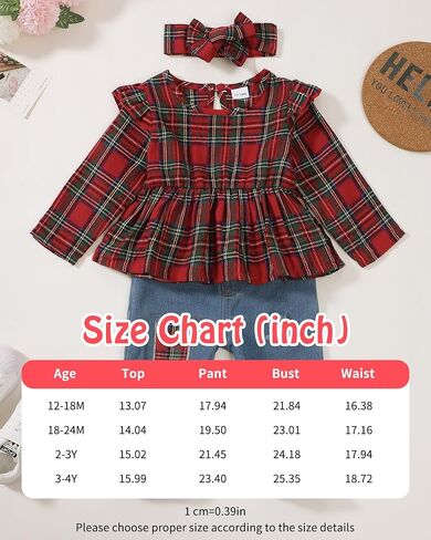 Mioglrie Toddler Baby Girl Clothes 2T 3T 4T 12 18 24 Months Toddler Fall Winter Girls Outfit Jeans Pants Clothing Set in Saudi Arabia