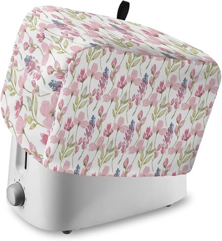 2 Slice Toaster Cover, Bread Machine Cover Retro Turquoise Flowers Butterfly Dragonfly Country Style Kitchen Appliance Dust Cover Top Handle Fingerprint Protection Lightweight Kitchen Toaster Cover in Saudi Arabia