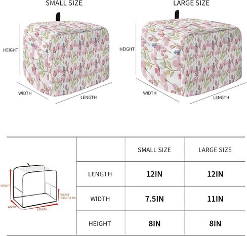 2 Slice Toaster Cover, Bread Machine Cover Retro Turquoise Flowers Butterfly Dragonfly Country Style Kitchen Appliance Dust Cover Top Handle Fingerprint Protection Lightweight Kitchen Toaster Cover in Saudi Arabia