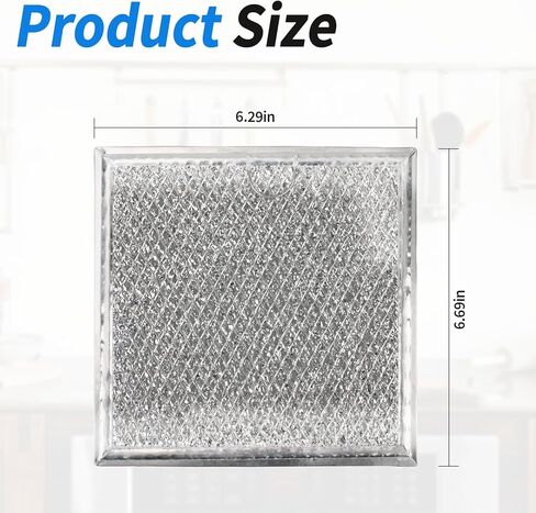 WB02X11534 بدائل مرشح الشحوم الميكروويف لشركة GE لفرن الميكروويف تدابير مرشح الشحوم الألومنيوم 12 طبقة لاستبدال مرشح الميكروويف GE 2-حزمة مرشحات شبكة الألومنيوم الميكروويف in Kuwait