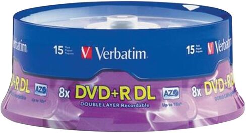 Verbatim DVD+R DL 8.5GB 8X with Branded Surface - 50pk Spindle, 50 - Disc in Kuwait