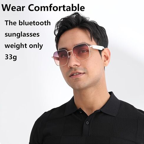 Smart Glasses for Men and Women,Bluetooth Sunglasses with Mic & Speakers,Fast Charge Audio Sunglasses,Voice Assistant in Saudi Arabia