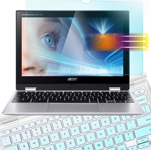واقي شاشة لجهاز Acer Chromebook R11 /Spin 11 311 CP311 CP511 R751 R721 R752 R753 شاشة كاملة مضادة للضوء الأزرق وفلتر شاشة مضاد للوهج وغطاء لوحة المفاتيح (لا يناسب موديلات الشاشات التي لا تعمل باللمس) in Saudi Arabia