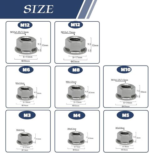 RISON التيتانيوم الجوز التيتانيوم شفة الجوز M10x1.5mm التيتانيوم ضرس الجوز المحروق الأزرق 6AL4V التيتانيوم شفة الجوز للدراجات النارية 5 قطعة in Kuwait