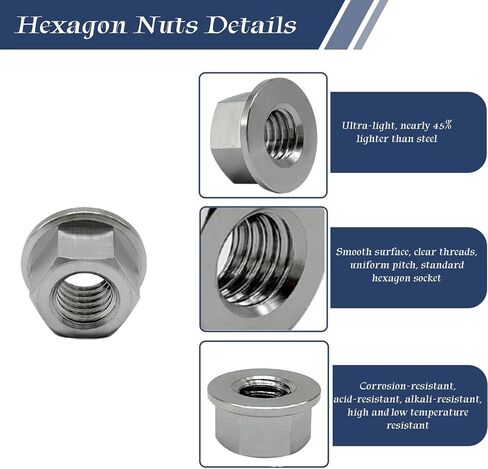 RISON التيتانيوم الجوز التيتانيوم شفة الجوز M10x1.5mm التيتانيوم ضرس الجوز المحروق الأزرق 6AL4V التيتانيوم شفة الجوز للدراجات النارية 5 قطعة in Kuwait