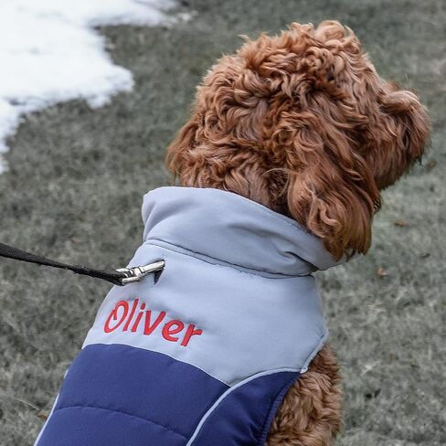 GoTags Dog Puffer Coat Vest, Personalized Cold Weather Puffy Vest with Custom Embroidered Pet Name, Warm Dog Clothes for Winter for Large Small Medium XS Dogs (Bright Red, XXXL) in Saudi Arabia