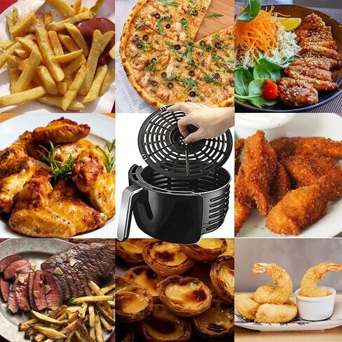 صينية بديلة للمقلاة الهوائية، طبق مقرمشة لمقلاة الهواء مقاس 7.87 بوصة، لوحة شواية مقلاة هوائية دائرية، مقلاة طلاء غير لاصقة، ملحقات أجزاء رف مقلاة الهواء، آمنة للاستخدام في غسالة الأطباق in Kuwait