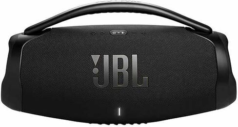 مكبر صوت محمول JBL Boombox 3 WiFi لاسلكي بتقنية البلوتوث، أسود - IP67 مقاوم للغبار ومقاوم للماء Airplay Alexa PartyProof HD 3D Sound (متجدد) in Kuwait