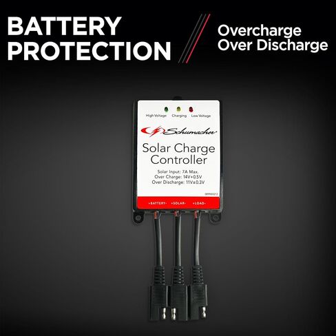 شوماخر SPC-7A جهاز التحكم بالشحن بالطاقة الشمسية 12 فولت - لبطاريات الرصاص الحمضية والألواح الشمسية - أسود in Kuwait
