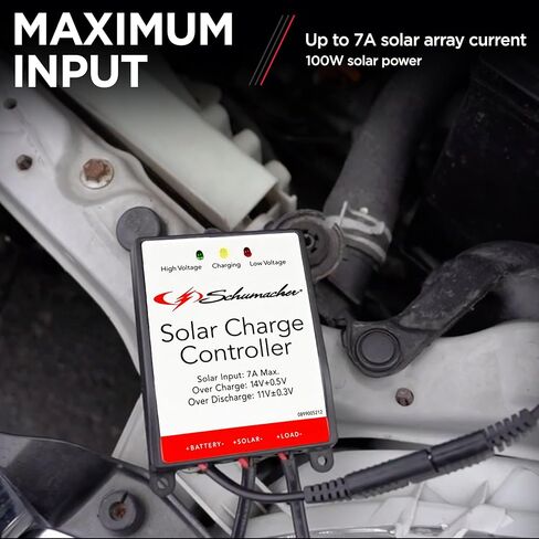 شوماخر SPC-7A جهاز التحكم بالشحن بالطاقة الشمسية 12 فولت - لبطاريات الرصاص الحمضية والألواح الشمسية - أسود in Kuwait