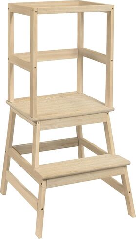 Toddler Tower,Kitchen Step Stool for 18 Months and Older,Solid Wood Kid Kitchen Stool(Blue) in Saudi Arabia