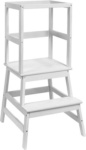 Toddler Tower,Kitchen Step Stool for 18 Months and Older,Solid Wood Kid Kitchen Stool(Blue) in Saudi Arabia
