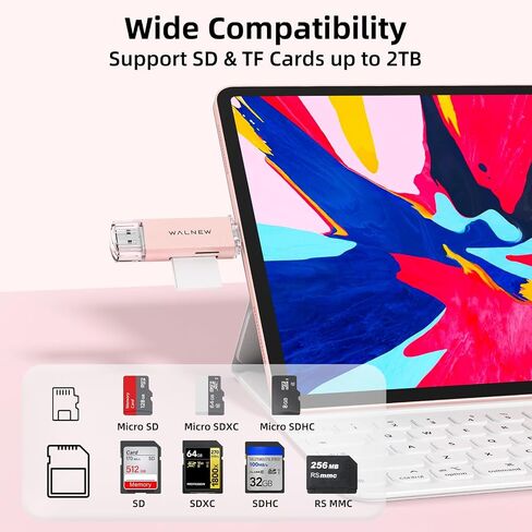 SD/Micro-SD Card Reader, WALNEW USB 3.0 and USB-C to SD/TF Memory Card Adapter for Mac,MacBook,Computer/PC,Laptop,iPad,Samsung Galaxy Android Phone,Support UHS-I SDHC/SDXC/MicroSD/MicroSDHC/MicroSDXC in Kuwait
