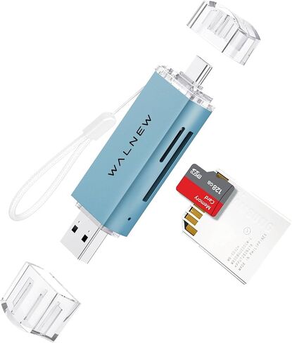 SD/Micro-SD Card Reader, WALNEW USB 3.0 and USB-C to SD/TF Memory Card Adapter for Mac,MacBook,Computer/PC,Laptop,iPad,Samsung Galaxy Android Phone,Support UHS-I SDHC/SDXC/MicroSD/MicroSDHC/MicroSDXC in Kuwait