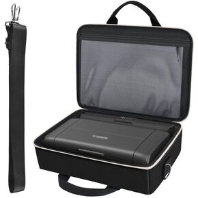 Wireless Mobile Printer Case Compatible with Canon PIXMA TR150/ iP110 Printers, Potable Travel Storage Bag Fit for Printer Charger, Ink Cartridges, Batteries and Accessories (Box Only) -Black