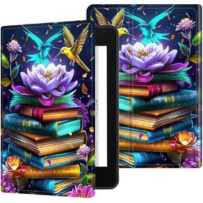 for 6" Kindle 11th Generation 2024/2022 Release Case (Model No: C2V2L3) E-Reader, Multi-Angle Viewing Shockproof Smart Protective Case with Auto Wake/Sleep, Red Rose Butterfly