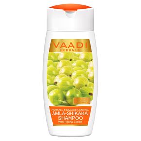 Vaadi Herbals Amla with Shikakai & Reetha Shampoo - Hair Fall and Damage Control Shampoo - ALL Natural - Paraben Free - Sulfate Free- Suitable for All Hair Types - Value Pack of 3 X 11.8 Oz