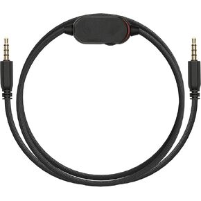 kwmobile Headphone Cable for Alienware AW920H / AW720H / AW310H / AW510H / AW988-100cm Replacement Cord with Microphone + Volume Control - Black