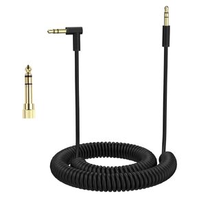 Solo3 Cord Coiled Audio Cable Replacement Compatible with Dre Beats Solo3 Solo4 Studio3 Wireless Noise Cancelling Headphones, 3.5mm(1/8") Extension Wire for iPhone PS5 Xbox One