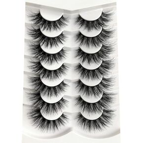 Pooplunch False Eyelashes Natural Cat Eye Look 15MM Wispy Fake Eyelashes Short Outer Corner Eye-Lifting Lash 7 Pairs Pack