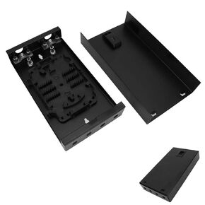 Agatige Fiber Optic Enclosure Box, 4 Port Fiber Optic Wall Mount Enclosure Box 4 Core Fiber Optic Distribution Box FC/ST Fiber Box FTTH Desktop Box for FTTH FTTO FTTD for Fiber Optic Cabling, Black