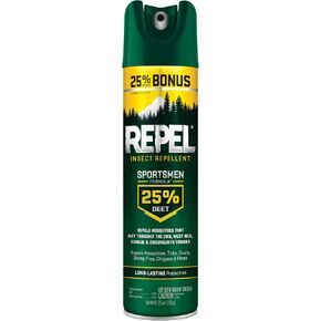 Repel Insect Repellent Sportsmen Formula 25% DEET, 8.125 Ounces, Bonus Aerosol with 25% DEET to Repel Mosquitoes, Ticks, Gnats, Biting Flies, Chiggers and Fleas for Long-Lasting Protection