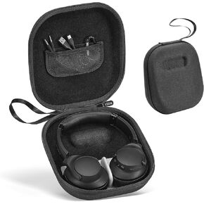 حافظة سماعات الرأس متوافقة مع JBL، وSoundcore Anker، وSony، وBeats، وBose، وApple AirPods Max، وAudio-Technica، وSkullcandy Over-Ear، وحقيبة تخزين محمولة بغطاء للسفر - صندوق فقط