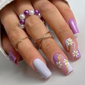 Short Round Press on Nails 24pcs Oval Fake Nails Bling Glitter Pink Gold Trim Almond French Tip Acrylic Nails Foil Reusable Full Cover False Nails for Women JP2124