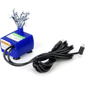 Pet Fountain Pump, USB Submersible Electric Ultra Low Noise Low Power Consumption Submersible Cat with 5.9ft Cable LED Light for Dogs Kitten 1.7in x 1.6in x 1.2in