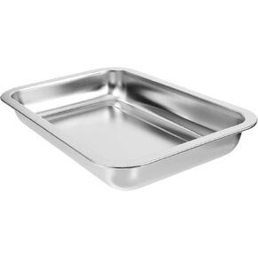 Kisangel Stainless Steel Cat Litter Box Metal Litter Tray Household Metal Litter Pan for Pet Toilet Low Entry