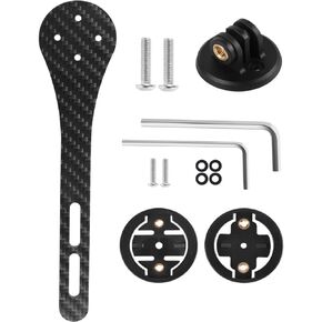 Carbon Fiber Bike Out Front Computer Mount, Cycling Handlebar Holder with Camera Extension Bike Lights & Action Cameras
