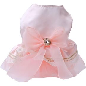 Dog Dresses Clothes for Small Dogs Girl Cat Dresses for Cats Only Wedding Tutu Princess Fancy Summer Puppy Pink Large