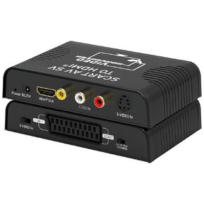 S-Video to HDMI Converter, RCA AV CVBS Composite R/L Audio Scart to HDMI Converter Adapter Support 720P/1080P for DVD Blu-ray Player PS2 PS3 NES SNES Nintendo 64 HDTV