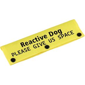 Funny Dog Leash Sleeve Reactive Dog Please Give Us Dog Leash Wrap Sleeve Alert Tag Pet Birthday Gift (Reactive Dog Space-YE Sleeve)