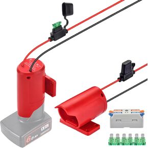 Fifod M12 Battery Adapter with Fuse,Power Wheels Adapter for Milwaukee 12V,14 Gauge Wire Power Convertor for DIY RC Trucks, RC Toys, Robotics, Work Lights(2PCS)