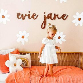 Custom Name Sign for Baby Girl or Baby Boy Nursery | Boho Nursery Name Sign for Kids Room Decor | Gender Neutral Nursery Name Signs Available Natural, Stained, or Painted