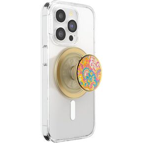 PopSockets Round Phone Grip Compatible with MagSafe, Adapter Ring Included, Phone Holder, Wireless Charging Compatible - Gaudy Gold in Saudi Arabia