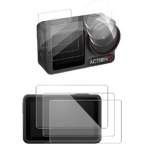 [9 Pack] Screen Protector for DJI Osmo Action 5 Pro,Ultra Clear Tempered Glass Screen Protector + Tempered Glass Lens Protector + Tempered Glass Front LCD Display Film for DJI Osmo Action 5 Pro Accessories