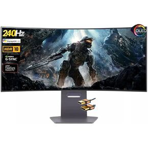 LG 34 Ultragear OLED Curved Gaming Monitor - 34" WQHD (3440x1440) - 240Hz - 0.03ms GTG - 800R - HDR10 - DisplayHDR True Black 400-1.5M:1-21:9 - AMD FreeSync Premium Pro - G-Sync w/ICP Accessory in Saudi Arabia