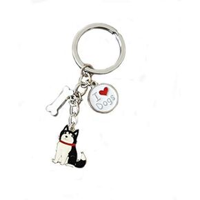 Dog Keychain, Lovely Dog Key-ring Portable Metal Keychain Keyring Key Decor Car Keyring Decoration